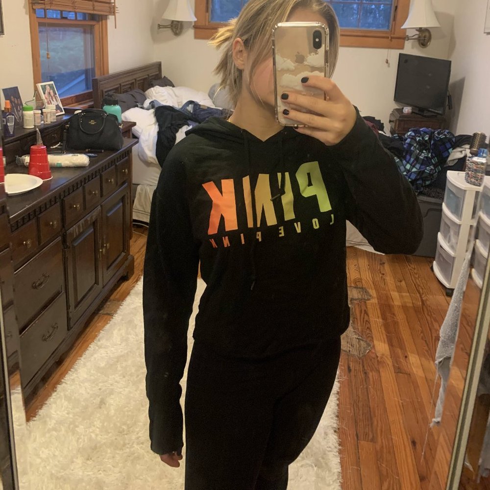 PINK Crop Hoodie